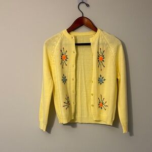 Sunshine Yellow Embroidered Cardigan